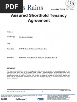 Tenancy Agreement- Damery Court