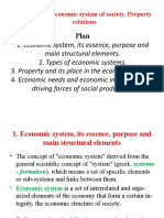 The economic system of society. Property relations