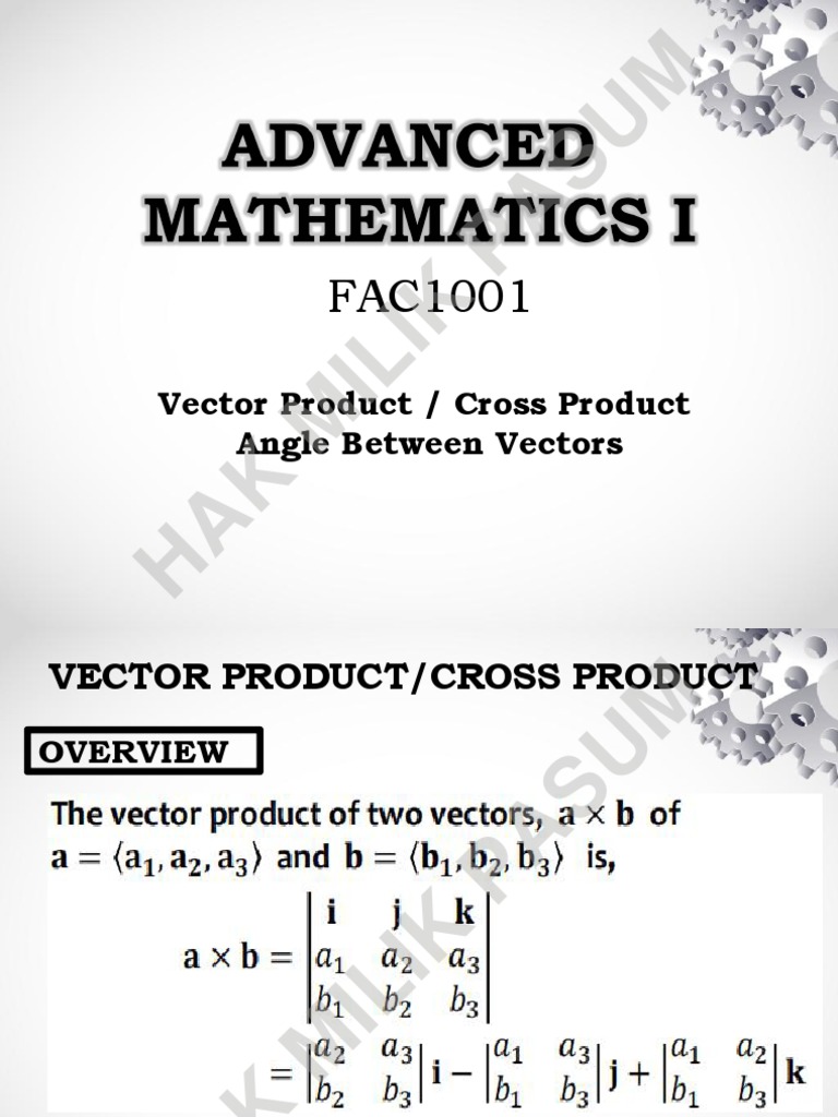 FAC1001 - Cross Product (I) | PDF