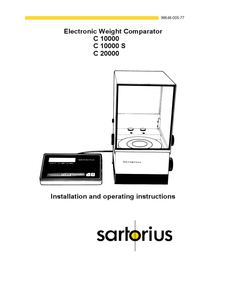 Electronic Weight Comparator C 10000 C 10000 S C 20000 | PDF ...