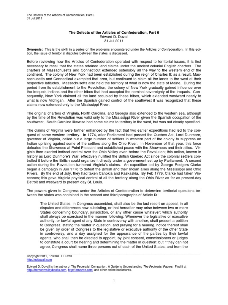 Article 4 of the articles of confederation picture