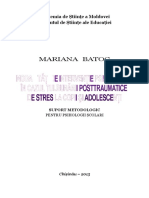 Modalitati de Intervenie Psihologica in Cazul Tulburarii Posttraumatice de Stres La Copii Si Adolescenti