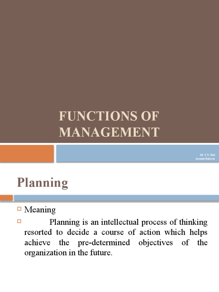 Functions of Management | PDF | Planning | Employment