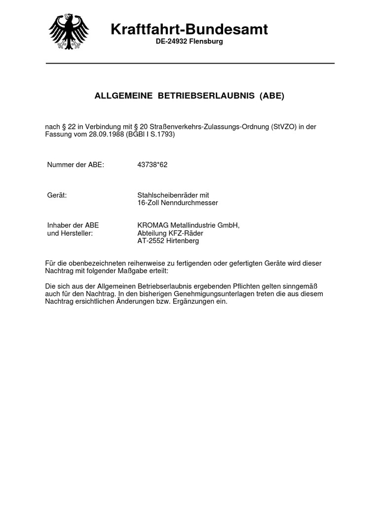 KraftfahrtBundesamt DE24932 Flensburg PDF