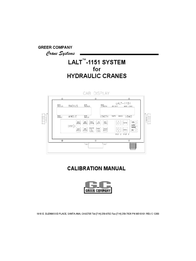 Lalt 1151 Calibration Manual PDF Manufactured Goods Equipment