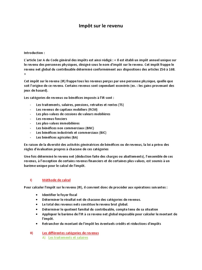 Guide complet sur l'impôt sur le revenu | PDF | Impôt sur le revenu ...