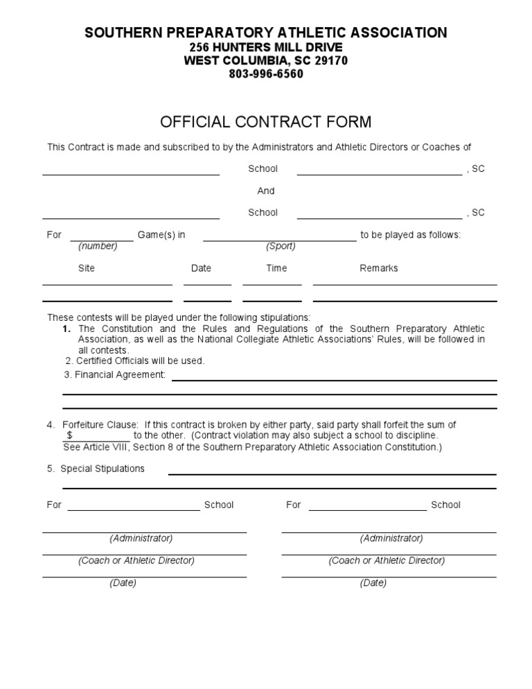 Game Contract Form | PDF | Legal Documents | Justice