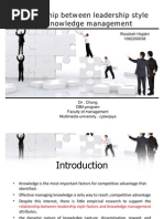 Relationship Between Leadership Style and Knowledge Management
