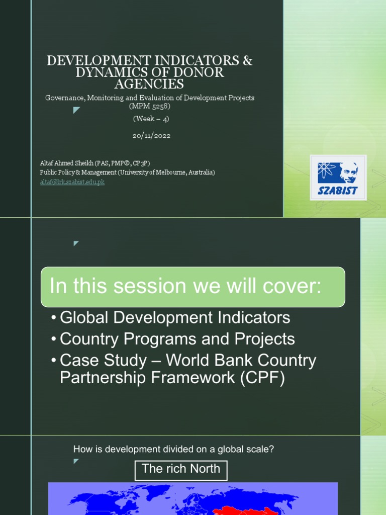 Development Indicators and Dynamics of Donor Agencies PDF Gross