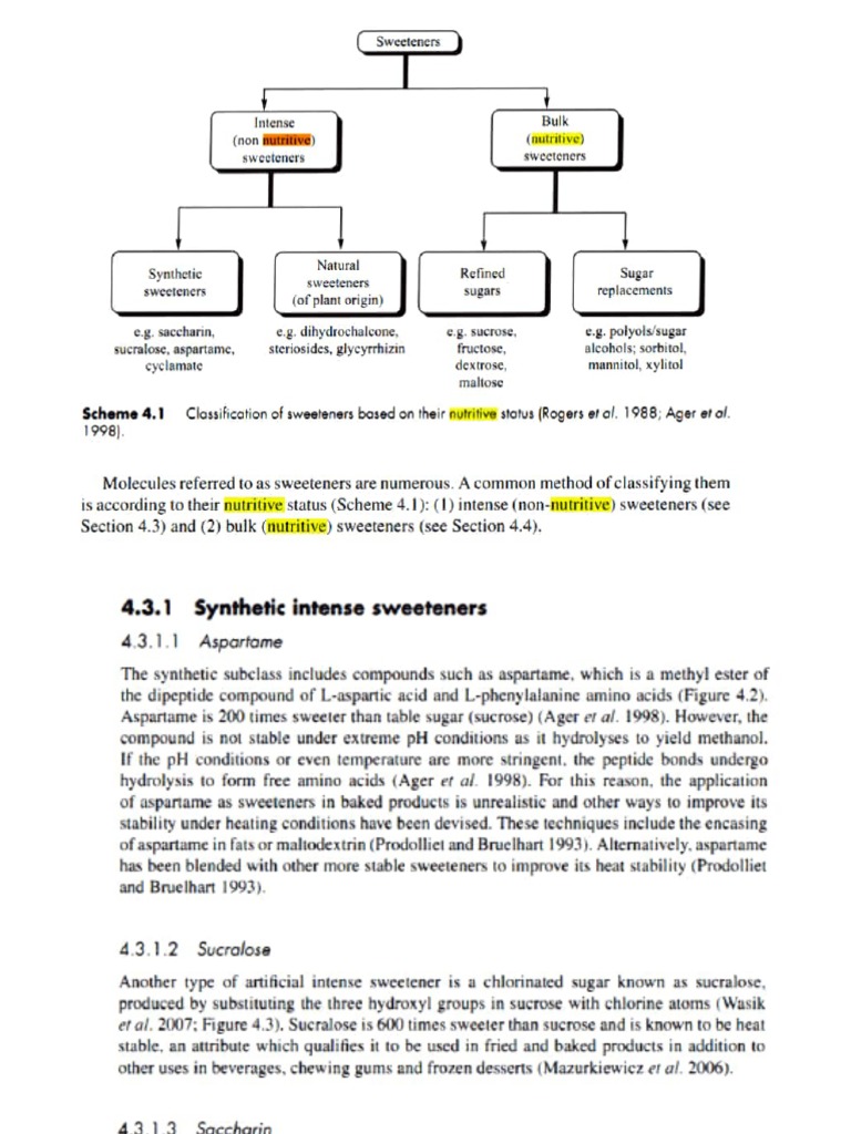 15 A) Food Additives PDF Sugar Substitute Glycemic Index