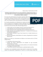 El Gobierno Nacional denunció a los Jueces Federales, al CEO del Grupo Clarín y a otros implicados en el vuelo a Lago Escondido por incumplimiento de los deberes de Funcionario Público y Dádivas