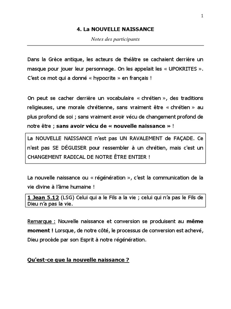 Comprendre la Nouvelle Naissance | PDF | Jésus | Saint-Esprit
