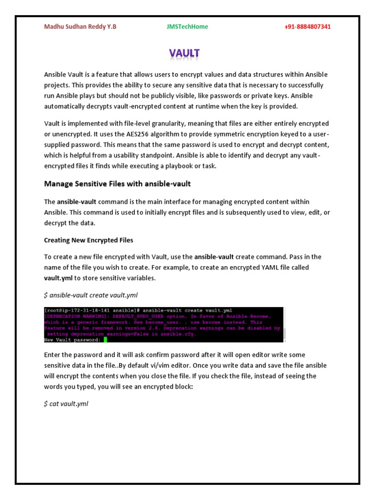 Ansible VaULt | PDF | Encryption | Password