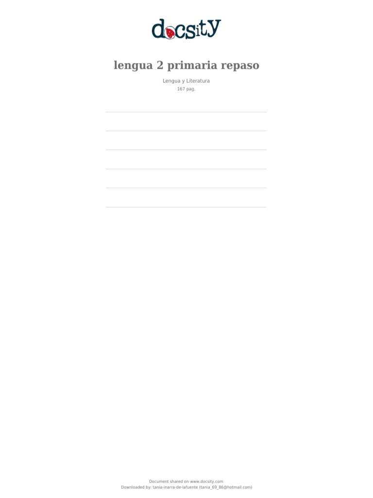 Docsity Lengua 2 Primaria Repaso | PDF