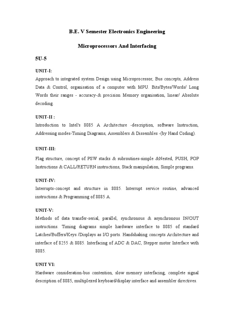 Microprocessors & Interfacing Course | PDF