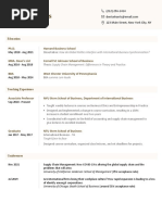Harvard ATS-Friendly Resume Template | PDF | International Student ...
