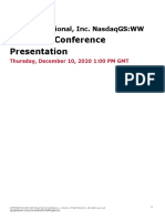 WW International, Inc. Presents at Citi Global Consumer Conference, Dec-10-2020 02 - 00 PM
