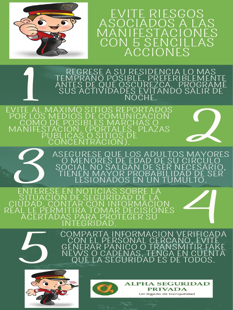 Evite Riesgos Asociados A Las Manifestaciones | PDF