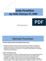 Metode Penelitian Pertemuan 1 by Filda Siahaya ST., MM.