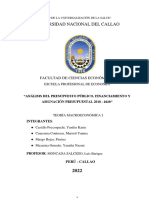 "Análisis Del Presupuesto Público, Financiamiento y Asignación Presupuestal 2010 - 2020"-Grupo6