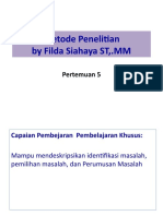 Metode Penelitian Pertemuan 5 by Filda Siahaya ST., MM.
