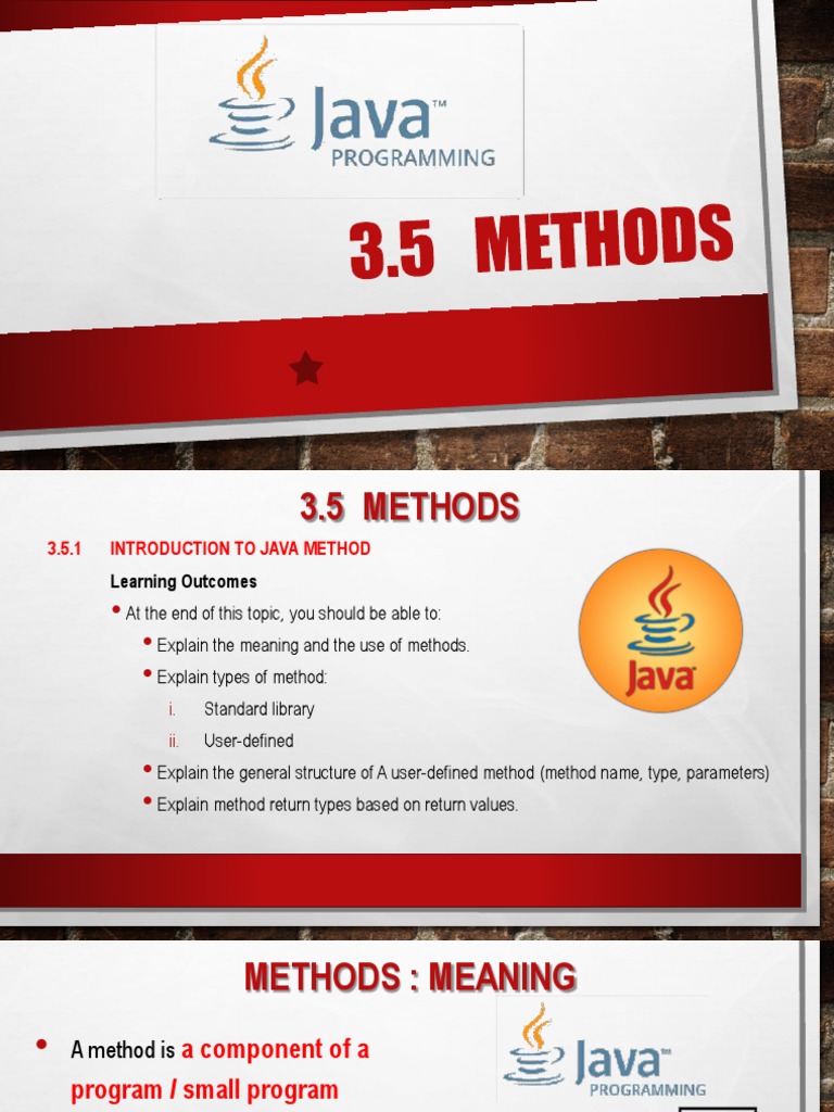 3.5.1 Method | PDF | Parameter (Computer Programming) | Method ...