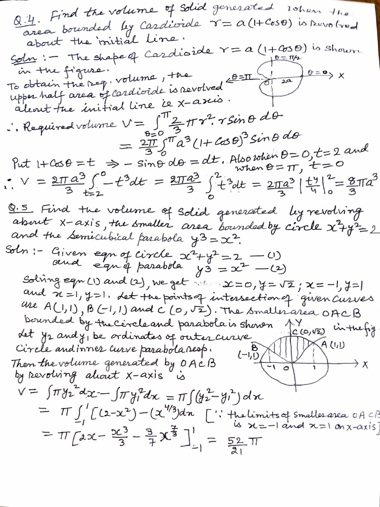 Volume Calculation of Revolved Curves | PDF