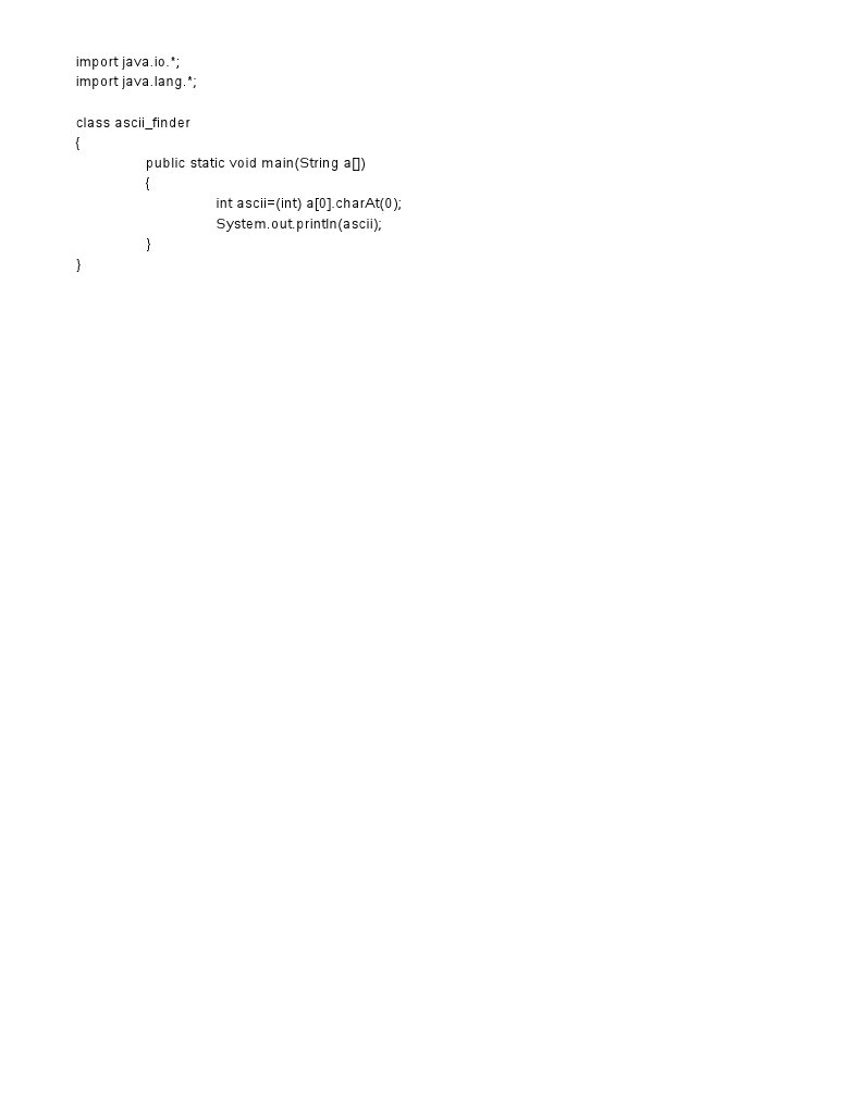 Java Program to Find ASCII Value | PDF