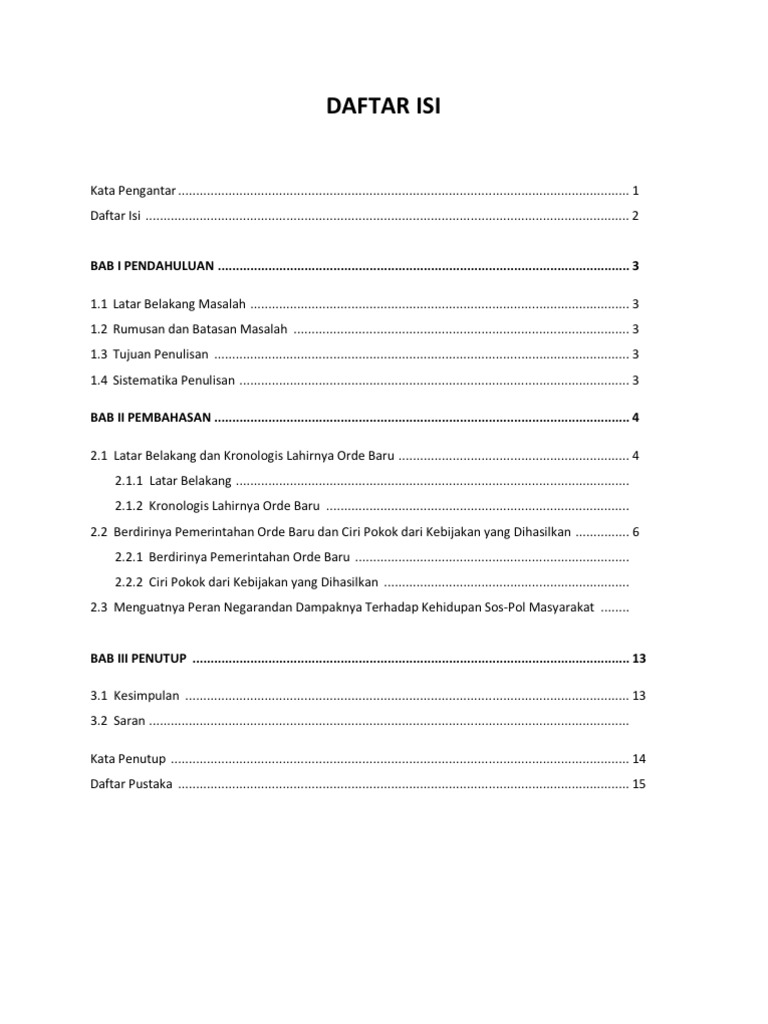 DAFTAR ISI SEJARAH