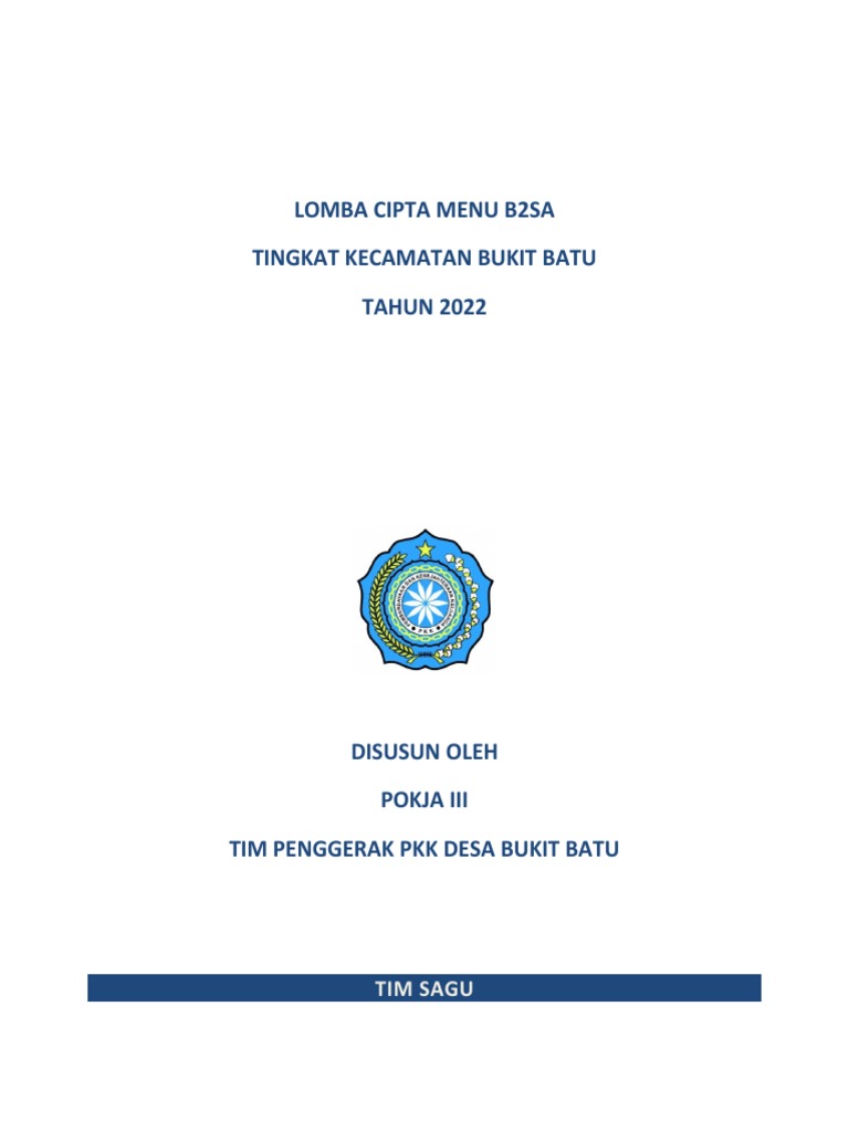 Resep Pemenang Lomba Cipta Menu B2SA | PDF