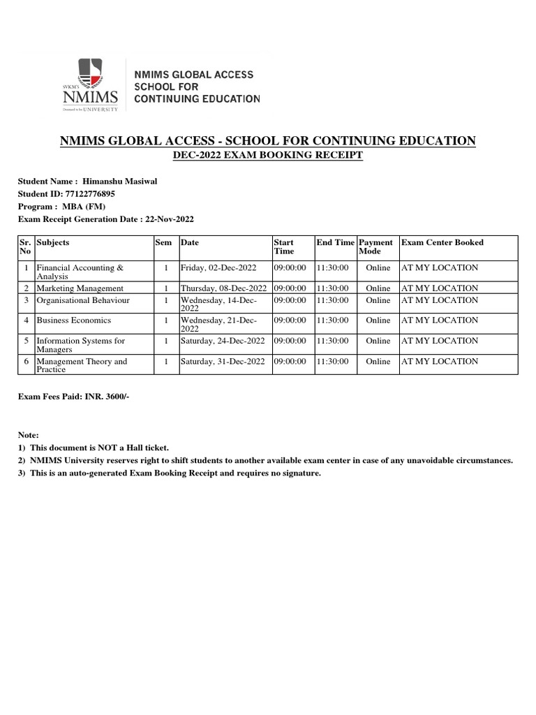 Exam Date PDF