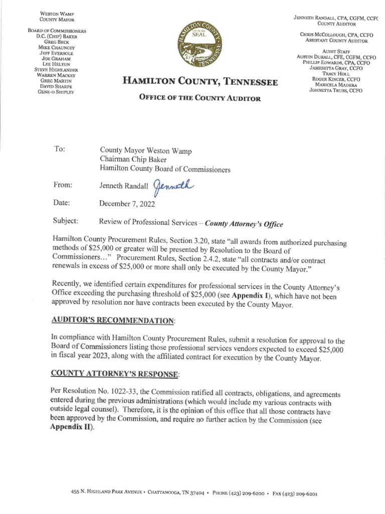 Letter From Hamilton Co. Auditor Randall PDF