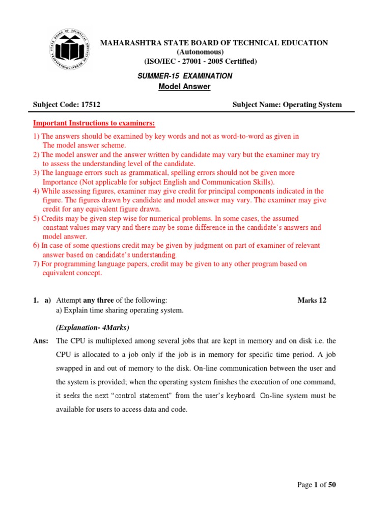 2015 Summer Model Answer Paper | PDF | Computer Data Storage | Computer ...
