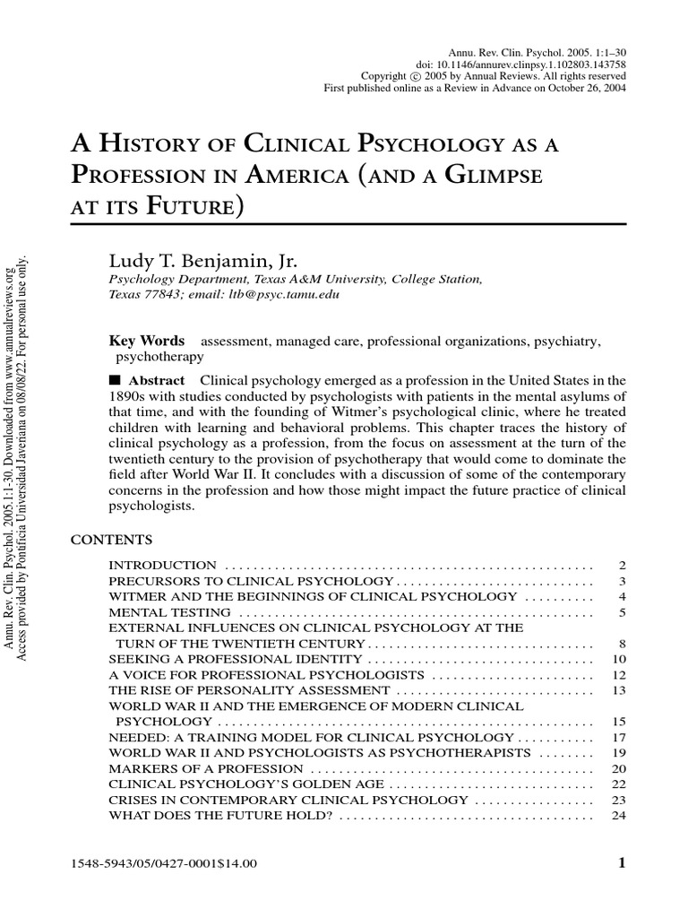 a-history-of-clinical-psychology-as-a-profession-in-america-and-a