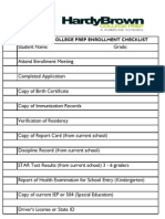 Enrollment Checklist