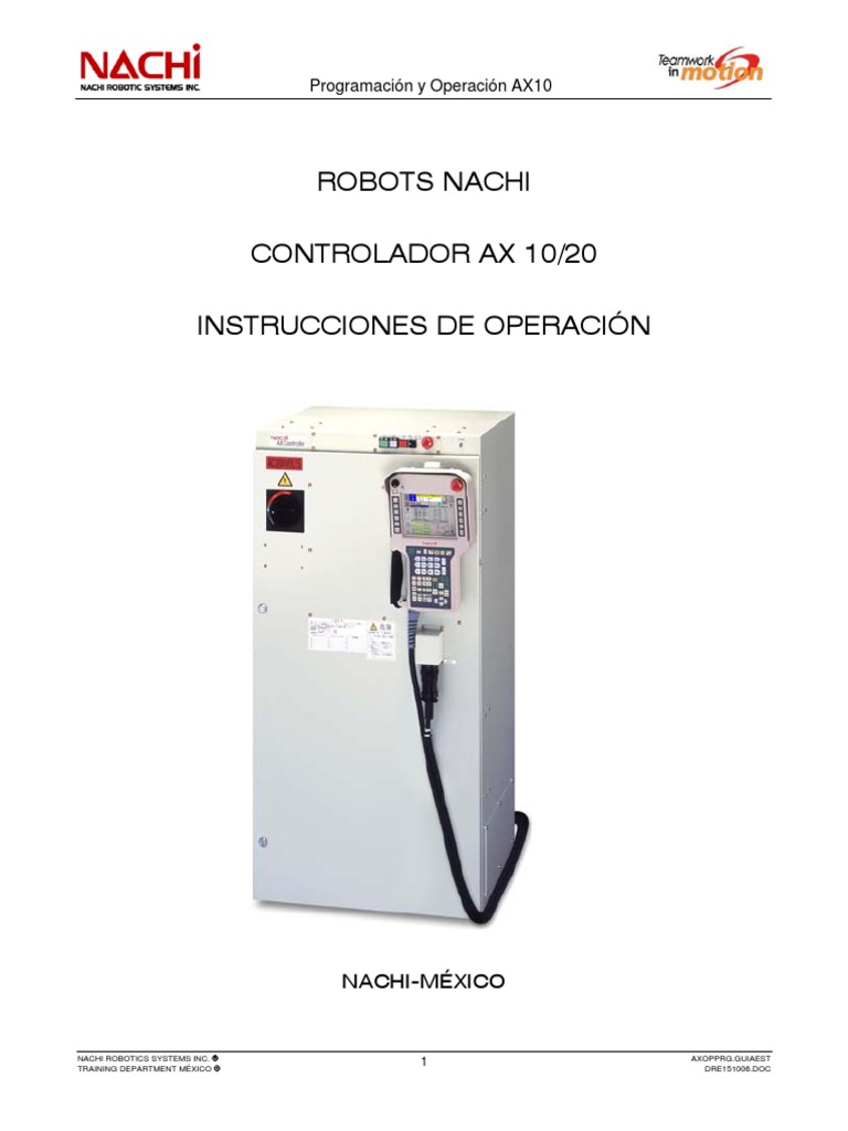 Manual de Programación AX10 NACHI | PDF | Robot | Robótica