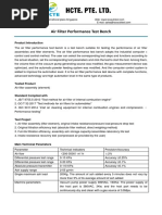 Air Filter Performance Test Bench - Specification (HCTE) 20221028