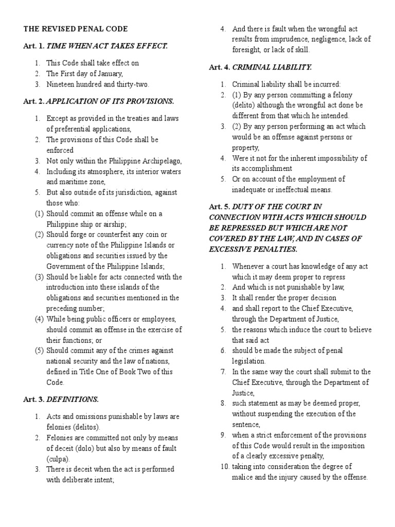 The revised penal code art 1 12 pdf felony crime violence