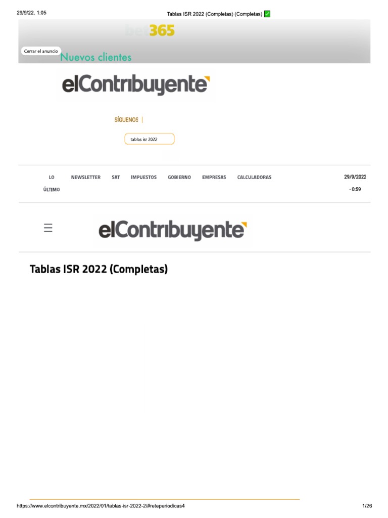 Tablas Isr 2022 PDF