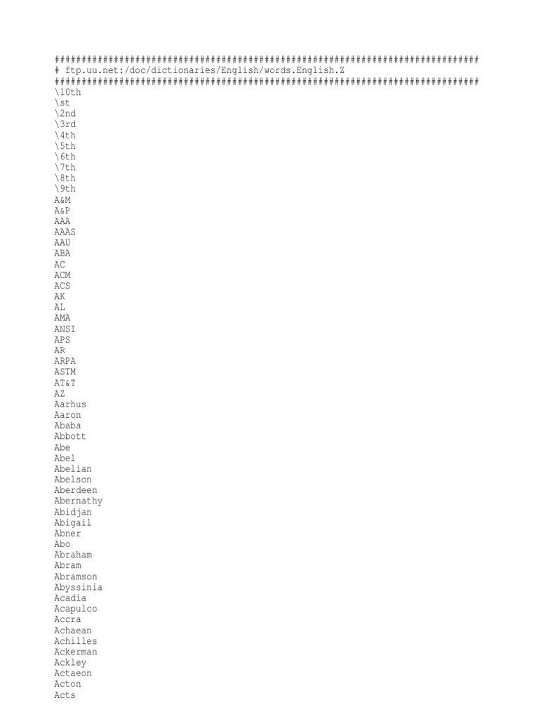 Word List PDF