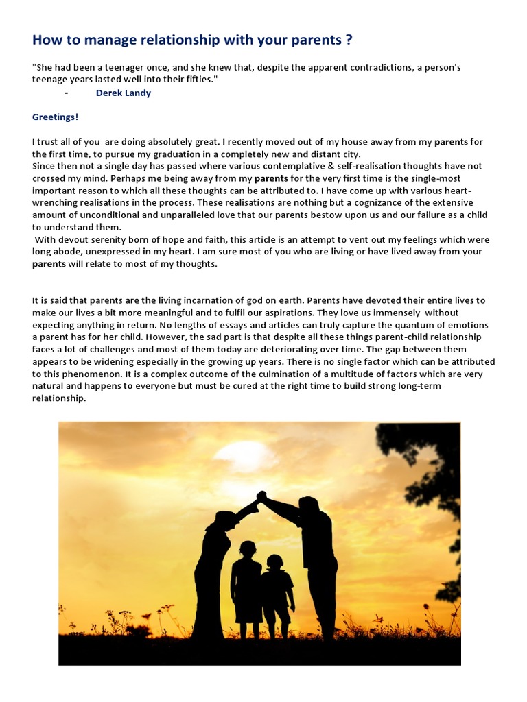 Managing Parent-Child Relationships | PDF | Parent | Feeling