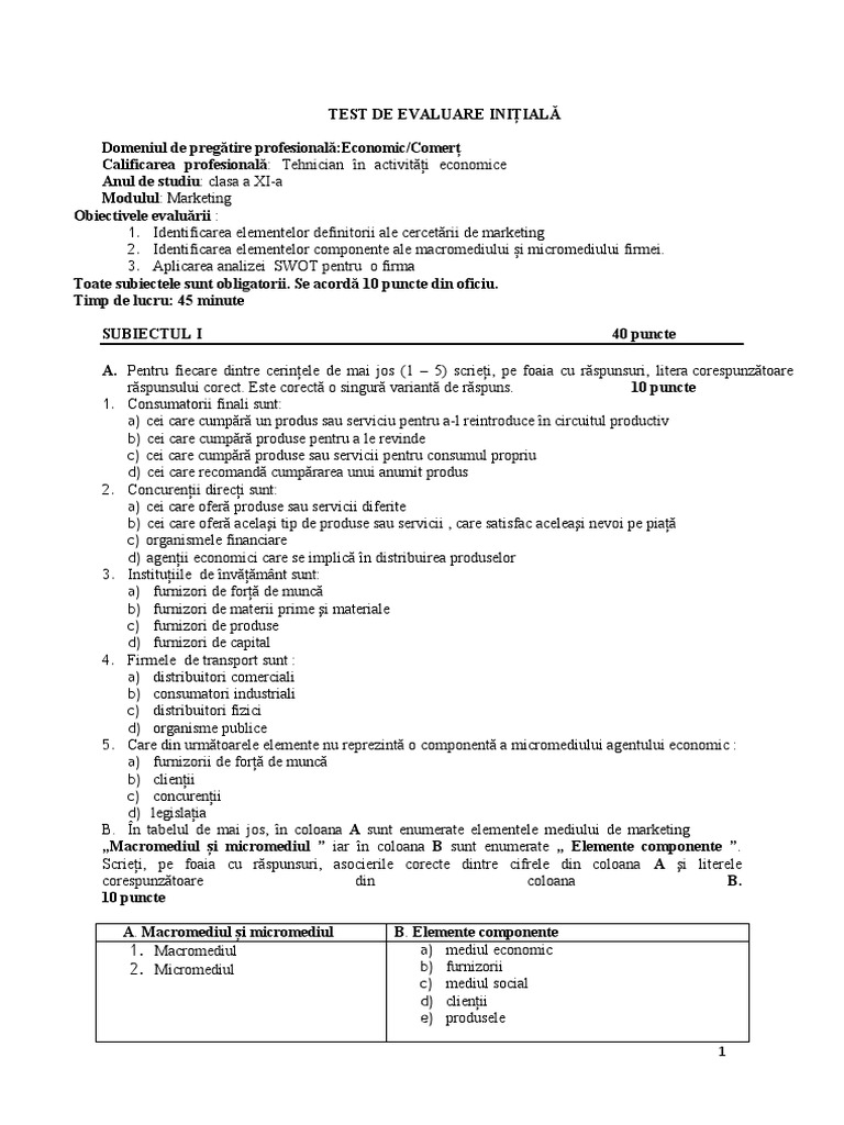 Test Initial Marketing | PDF