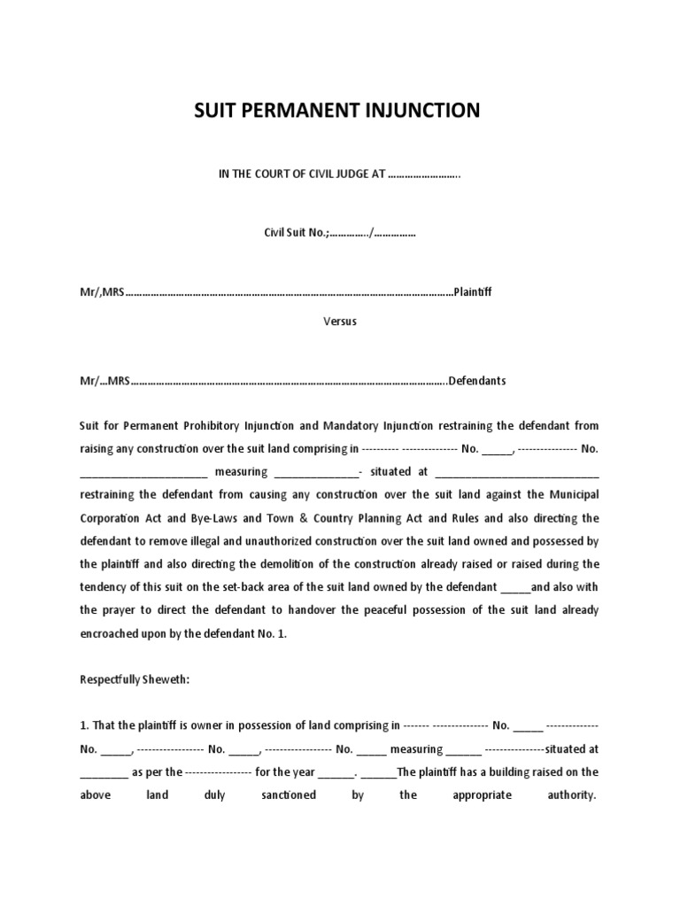 A Question of Encroachment: Plaintiff Seeks Injunction and Demolition ...
