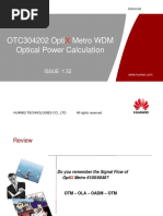 OptiX Metro WDM Optical Power Calculation