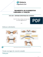 Dimensionamento de elementos lineares à torção em vigas de concreto armado