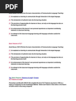 Basic Features of CLT