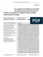 Strengthening The Capacity of Healthcare Providers To Administer Intermittent Preventive Therapy For Malaria in Pregnancy in Nigeria Using A Quality Improvement Strategy