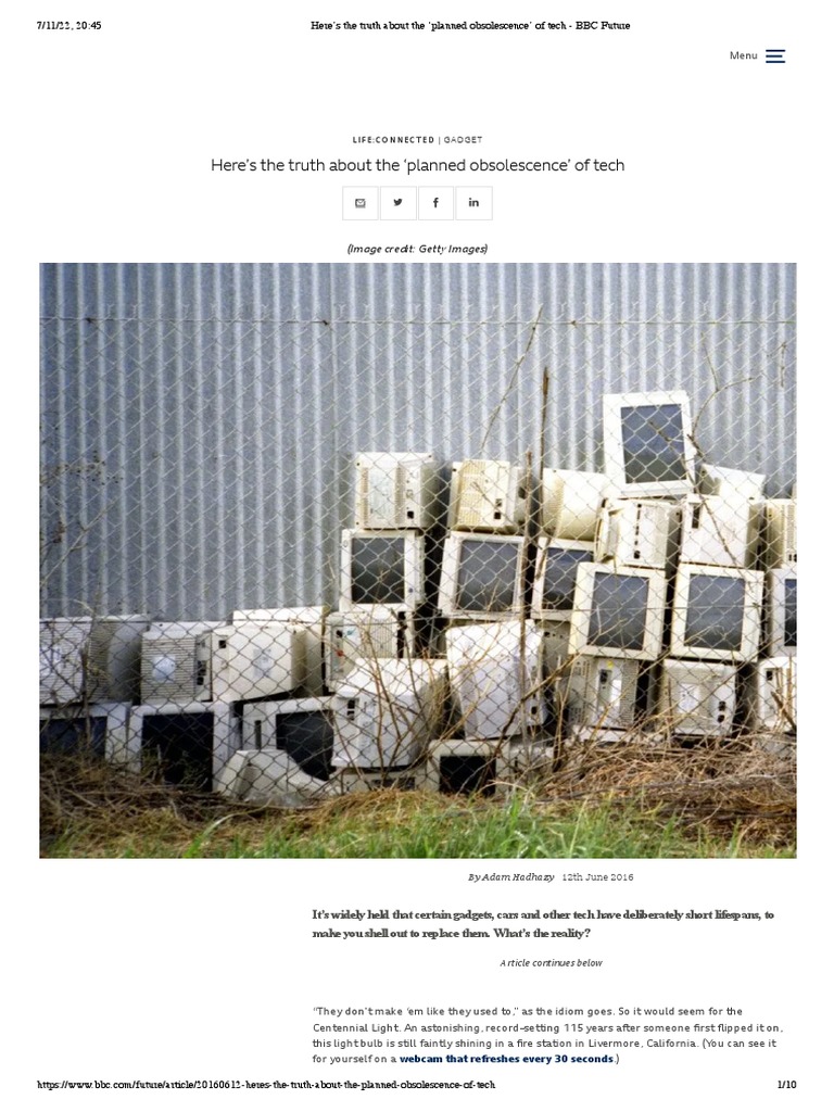 Here's The Truth About The Planned Obsolescence' of Tech BBC Future