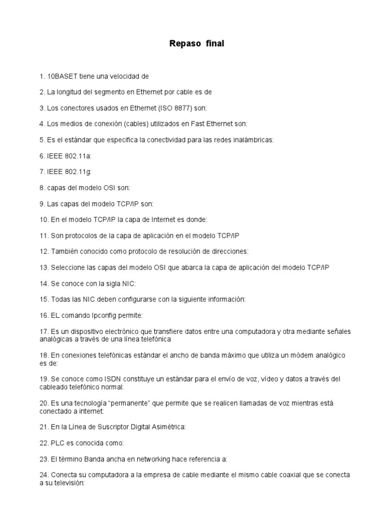 Guía Rápida de Redes y Conectividad | PDF | Red de computadoras ...