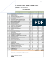 1.5 Tabla de Descripción de Rubros, Unidades, Cantidades y Precios